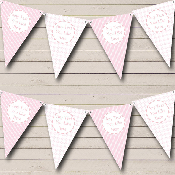 Baby Girl Pink Stripes Chain Custom Personalised Children's Birthday Party Flag Banner Bunting