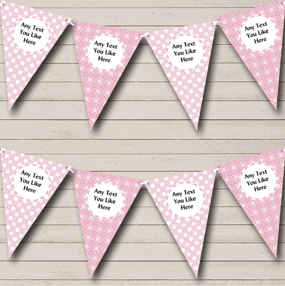 Two Tone Pink Pattern Custom Personalised Christening Baptism Flag Banner Bunting