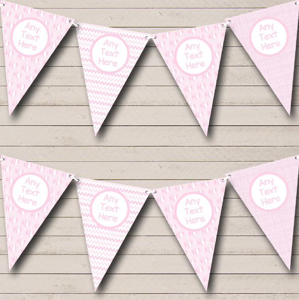 Pink Balloons Chevrons Girl Pretty Custom Personalised Christening Baptism Flag Banner Bunting