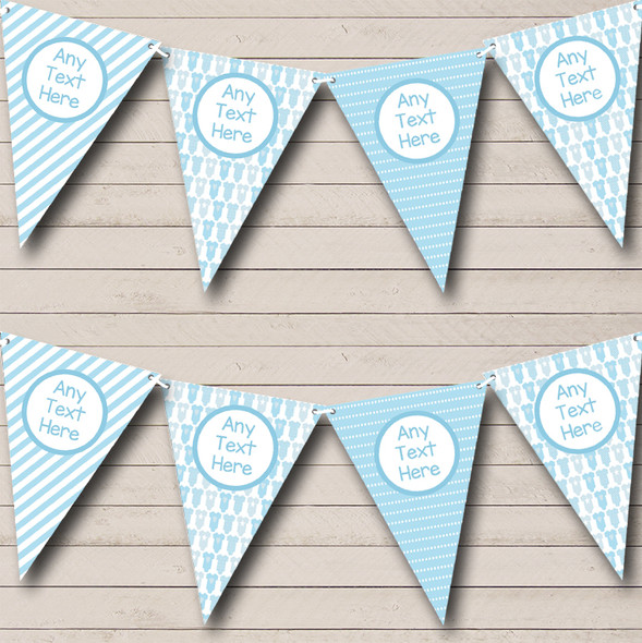 Blue Grows And Balloons Boy Custom Personalised Christening Baptism Flag Banner Bunting