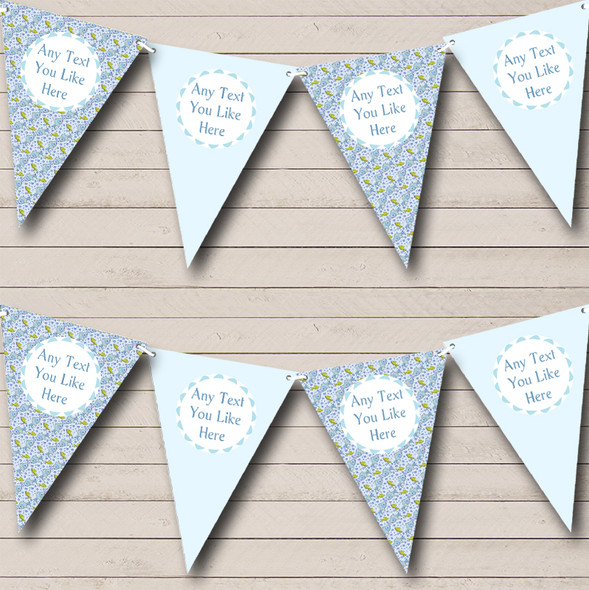 Blue Fish Custom Personalised Christening Baptism Flag Banner Bunting