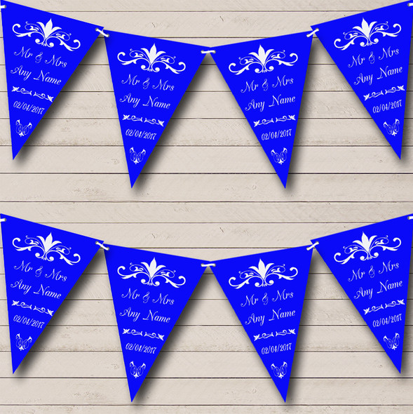 Regal Or Royal Blue Custom Personalised Engagement Party Flag Banner Bunting