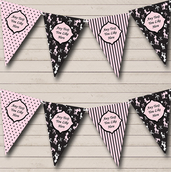 Paris Poodle French Custom Personalised Hen Do Night Party Flag Banner Bunting