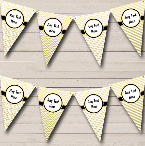 Elegant White & Gold Regal Custom Personalised Hen Do Night Party Flag Banner Bunting