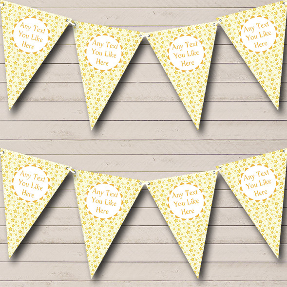 Yellow And Gold Stars Welcome Home New Baby Flag Banner Bunting
