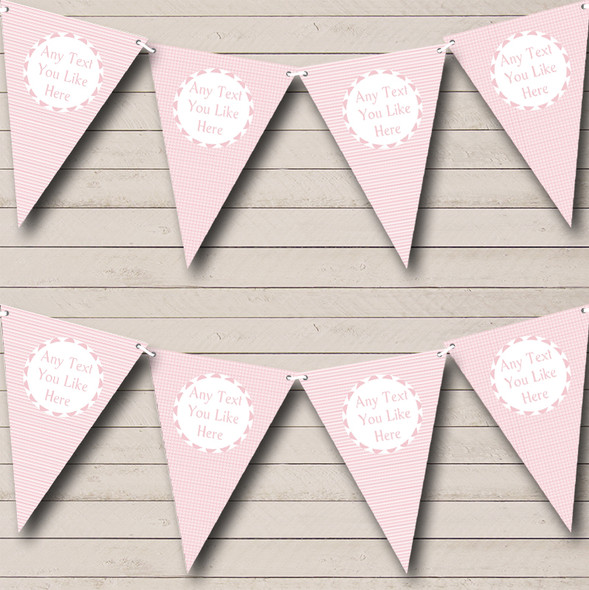 Girl Pink Squares And Stripes Welcome Home New Baby Flag Banner Bunting