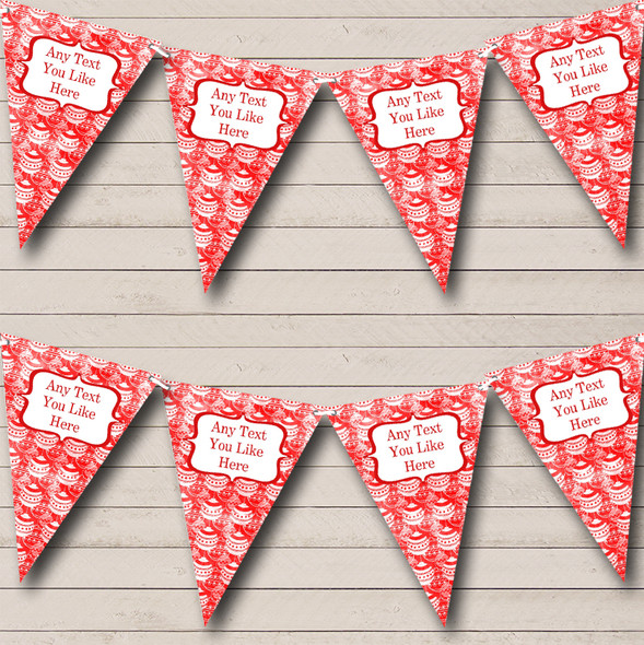 Red Bauble Decorations Custom Personalised Christmas Decoration Flag Banner Bunting
