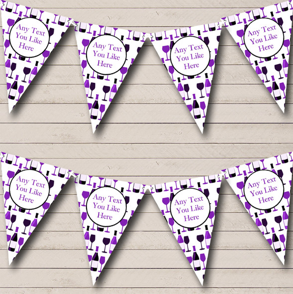 Purple Wine Bottles Custom Personalised Christmas Decoration Flag Banner Bunting