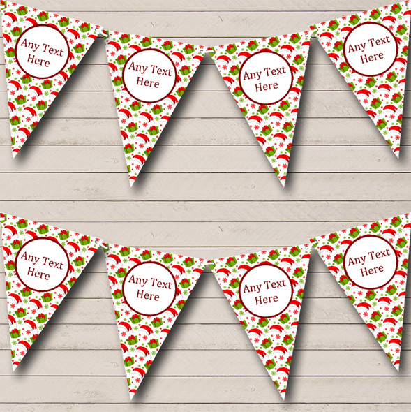 Presents & Hats Custom Personalised Christmas Decoration Flag Banner Bunting