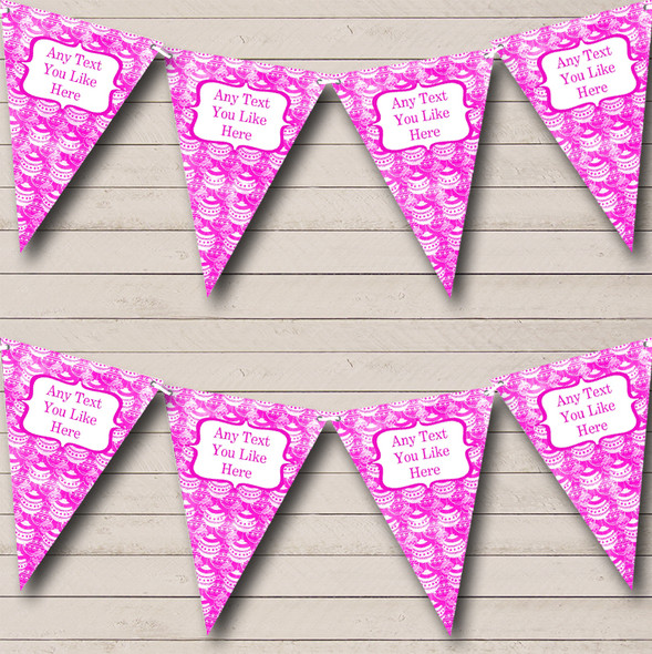 Pink Bauble Decorations Custom Personalised Christmas Decoration Flag Banner Bunting