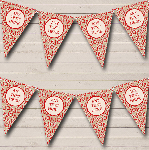 Joy Custom Personalised Christmas Decoration Flag Banner Bunting