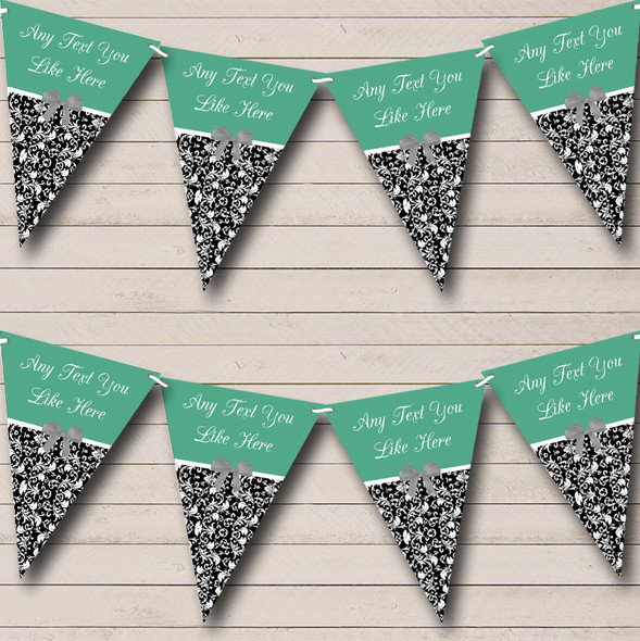 Sage Damask Vintage Custom Personalised Shabby Chic Garden Tea Party Flag Banner Bunting