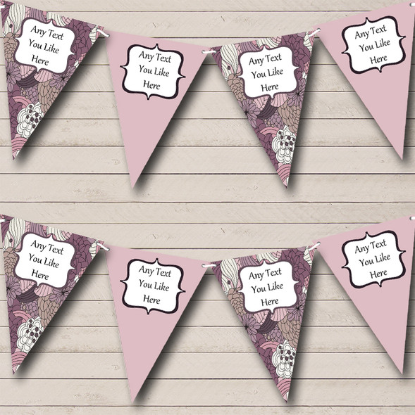 Vintage Pink Shabby Chic Custom Personalised Wedding Venue or Reception Flag Banner Bunting
