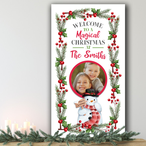 Magical Snowman Photo Personalised Decoration Christmas Indoor Outdoor Sign