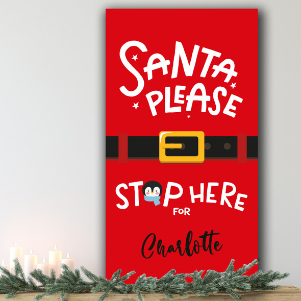 Santa Claus Belt Personalised Tall Decoration Christmas Indoor Outdoor Sign