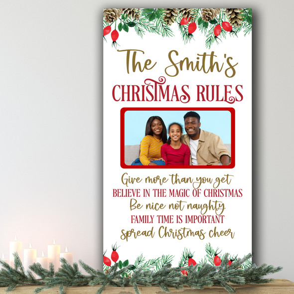 The Name Rules Text Photo Personalised Decoration Christmas Indoor Outdoor Sign