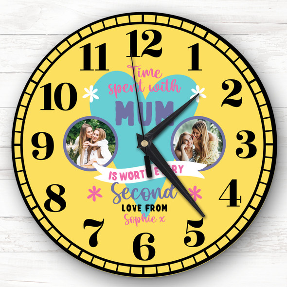 Mum Worth Every Second Photo Gift Custom Gift Personalised Clock