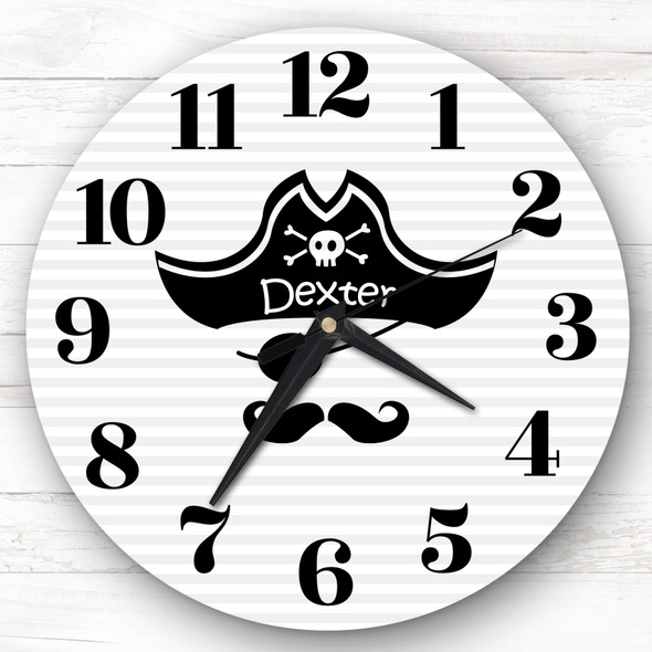 Kids Room Pirate Hat Custom Gift Personalised Clock