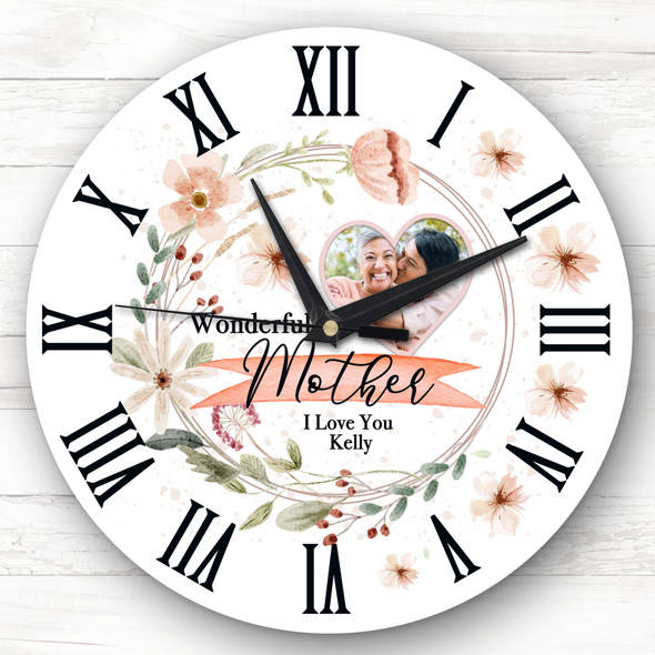 Wonderful Mother Photo Frame Mum Mother's Day Birthday Gift Personalised Clock