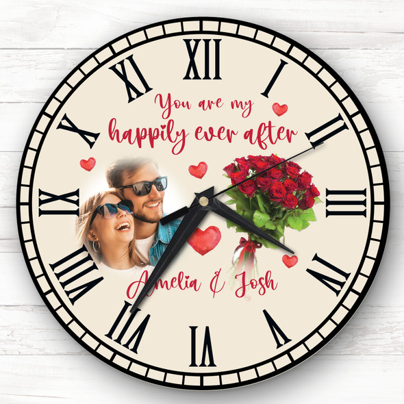 Happy Photo Valentine's Day Gift Anniversary Neutral Personalised Clock