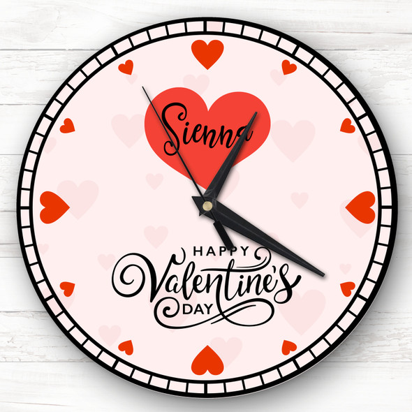 Hearts Clock Face Romantic Valentine's Day Gift Personalised Clock