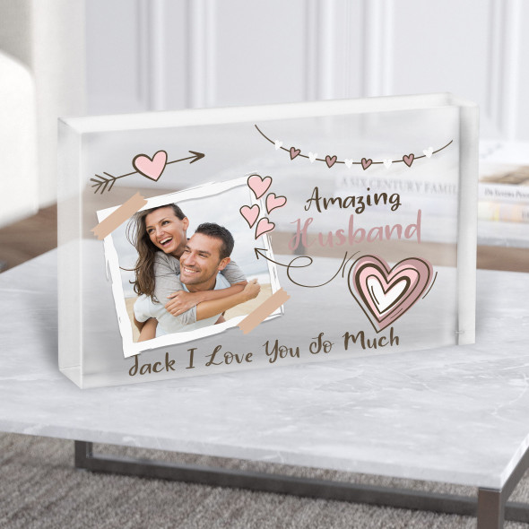 Amazing Husband Gift Photo Frame Personalised Clear Acrylic Block