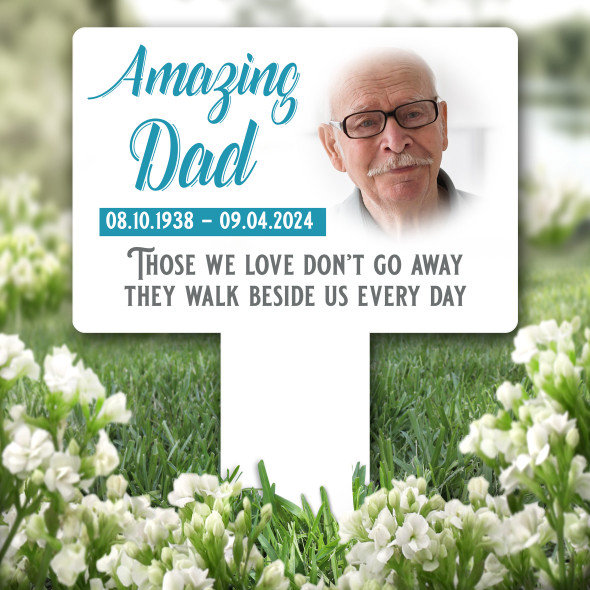 Amazing Dad Photo Remembrance Garden Plaque Grave Marker Memorial Stake