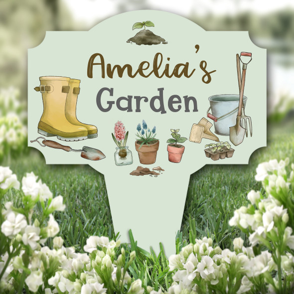 Green Garden Items Personalised Gift Garden Plaque Sign Ground Stake