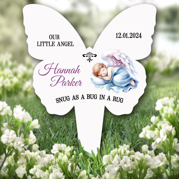 Butterfly Girl Angel Remembrance Garden Plaque Grave Marker Memorial Stake