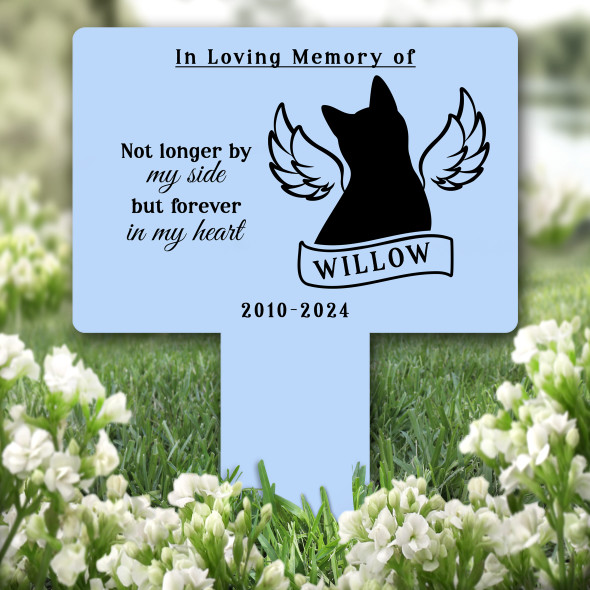 Wings Cat Pet Blue Remembrance Garden Plaque Grave Marker Memorial Stake