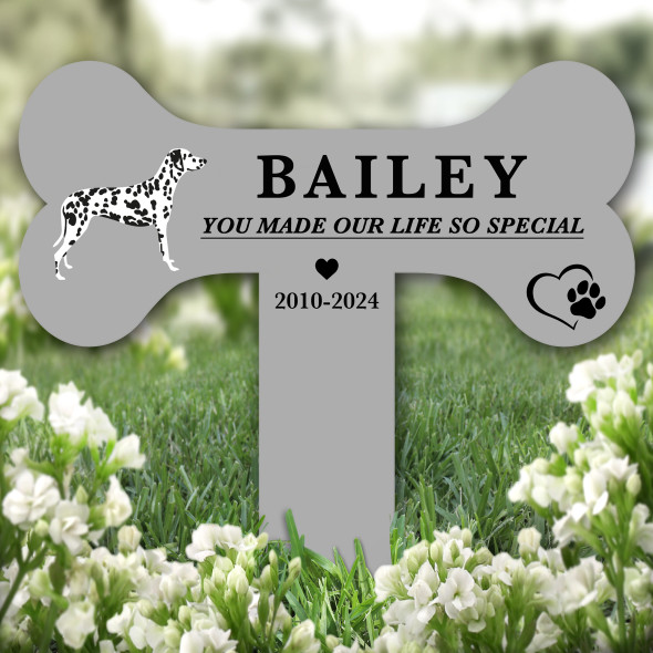Bone Dalmatian Dog Pet Remembrance Garden Plaque Grave Marker Memorial Stake
