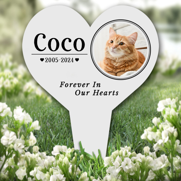 Heart Any Pet Round Photo Frame Pet Remembrance Grave Plaque Memorial Stake