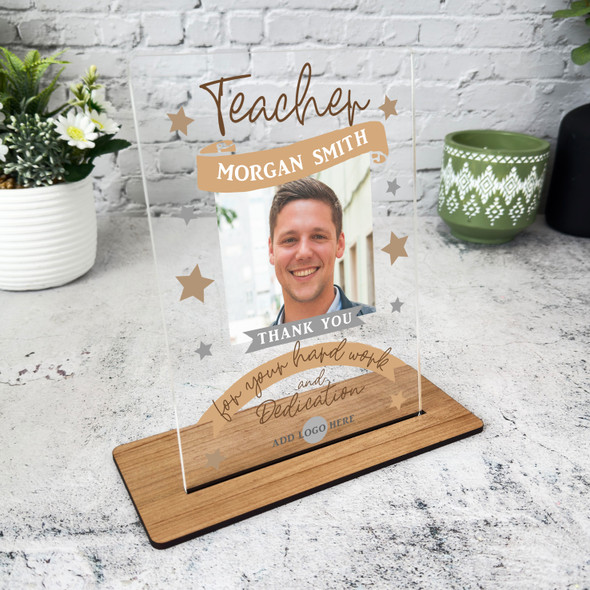 Teacher Thank You Job Gold Photo Gift Employee Or Colleague Personalised Plaque