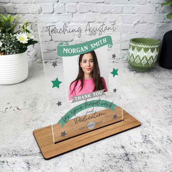 Teaching Assistant Thank You Job Blue Photo Gift Employee Personalised Plaque