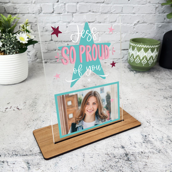 So Proud Of You Congratulations Well Done Gift Star Photo Personalised Plaque