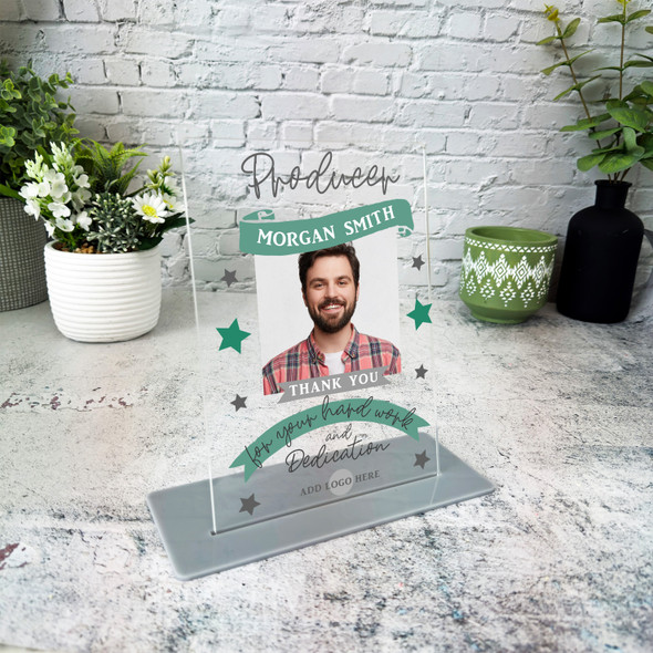 Producer Thank You Job Blue Photo Gift Employee Or Colleague Personalised Plaque