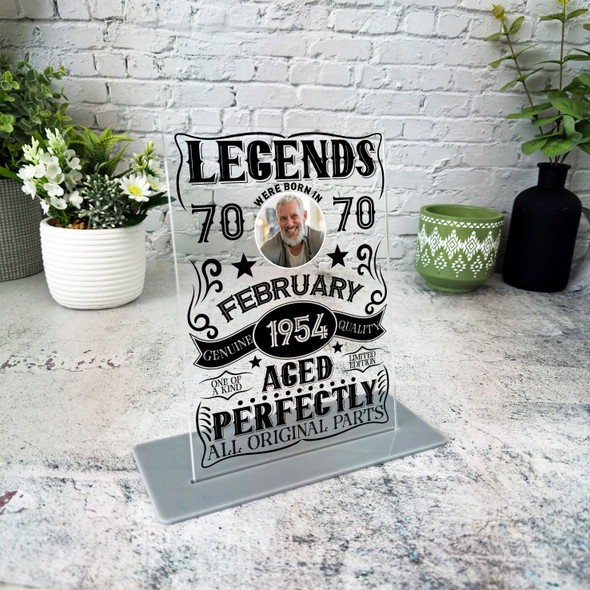 70th Birthday Gift Black Legends Were Born Photo Custom Personalised Gift Plaque