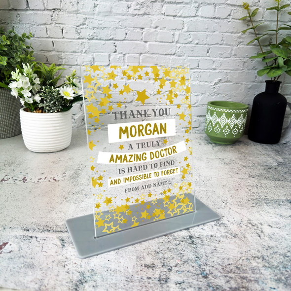 Amazing Doctor Thank You Yellow Star Gift Employee Colleague Or Patient Plaque