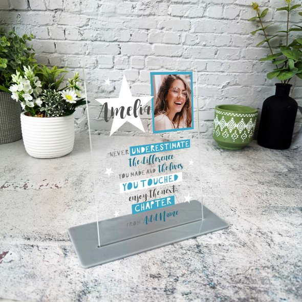 The Difference You Make Blue Work Photo Gift Employee Personalised Gift Plaque