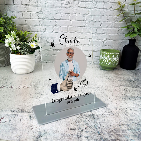 New Job Gift Well Done Thumb Up Photo Custom Personalised Gift Acrylic Plaque