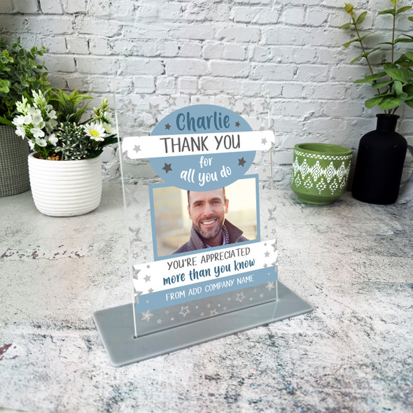 Thank You All You Do Appreciation Star Photo Gift Employee Colleague Plaque