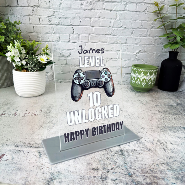 10th Birthday Gift For Boy Game Controller Personalised Gift Acrylic Plaque