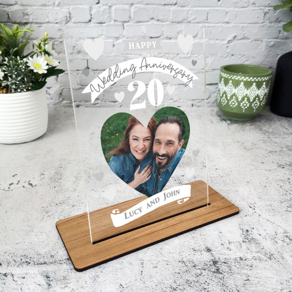 20th Wedding Anniversary Photo Gift Personalised Acrylic Plaque