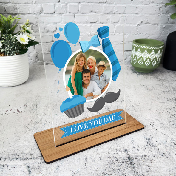 Love You Dad Blue Items Photo Gift For Dad Personalised Acrylic Plaque