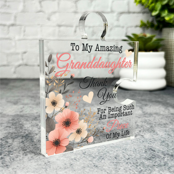 Granddaughter Thank You Important Piece Of Life Puzzle Plaque Keepsake Gift