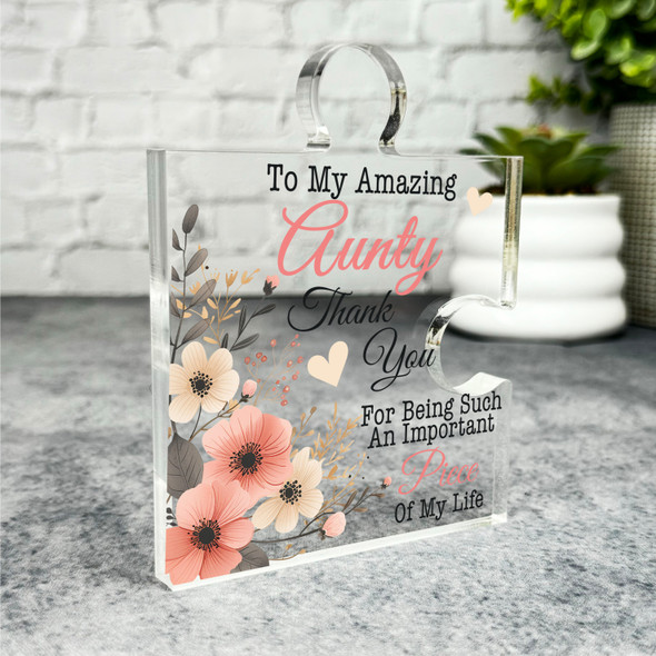 Gift For Aunty Thank You Important Piece Of Life Puzzle Plaque Keepsake Gift