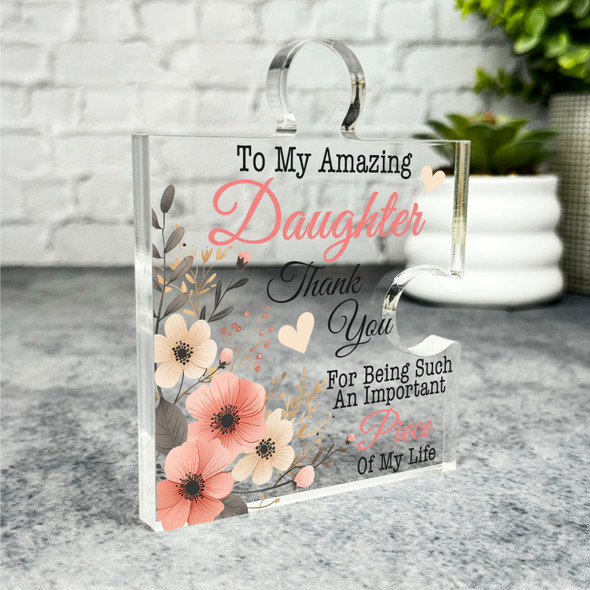 Gift For Daughter Thank You Important Piece Of Life Puzzle Plaque Keepsake Gift