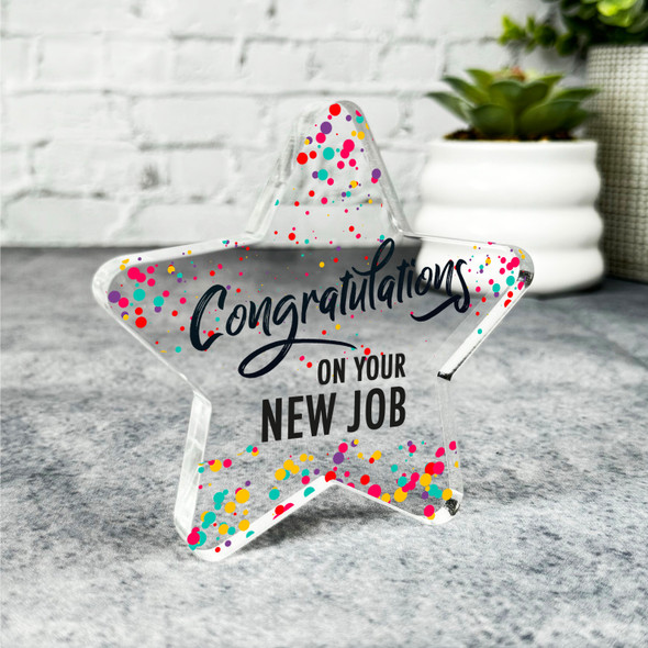 Congratulations On Your New Job Present Star Plaque Keepsake Gift