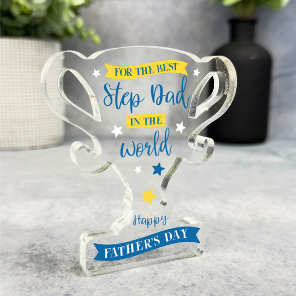 Best Step Dad In The World Father's Day Present Trophy Plaque Keepsake Gift