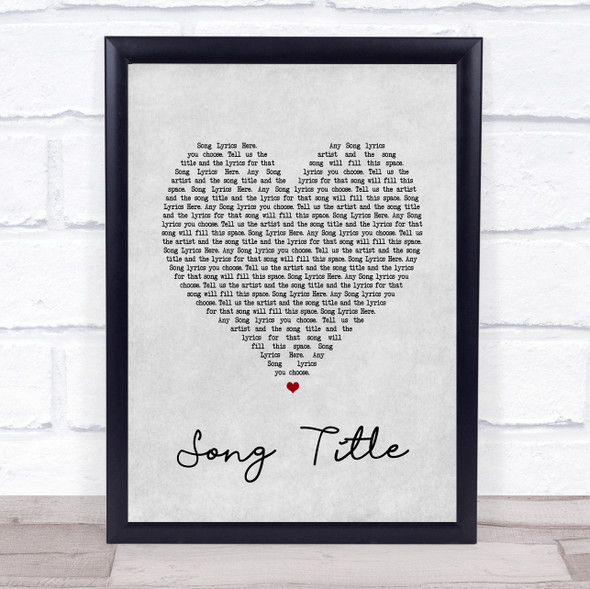Leona Lewis I Got You Grey Heart Song Lyric Wall Art Print - Or Any Song You Choose